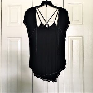 Free People black boho flowy top